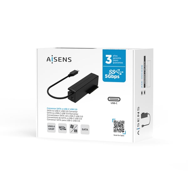 AISENS ASE-35C02B drevkabinet HDD/SSD kabinet Sort 2.5/3.5"