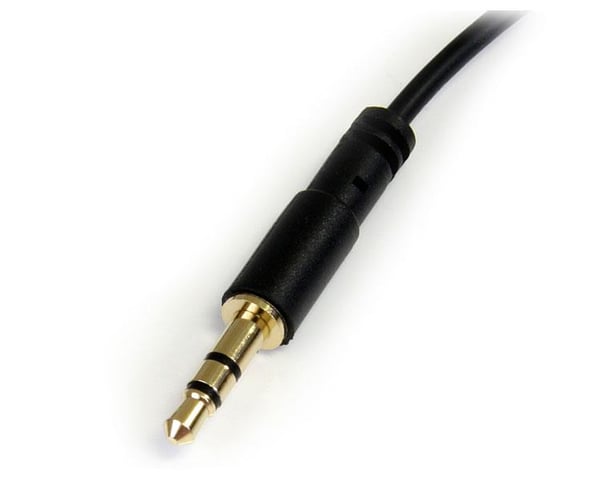 StarTech.com 30 cm Slim 3,5 mm till högervinklad stereoaudiokabel – M/M