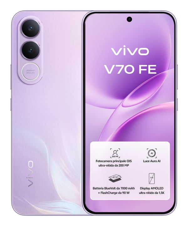 VIVO V70 FE + BUD 17,4 cm (6.83") Dual SIM Android 16.0 5G USB Type-C 8 GB 256 GB 7000 mAh Lilla