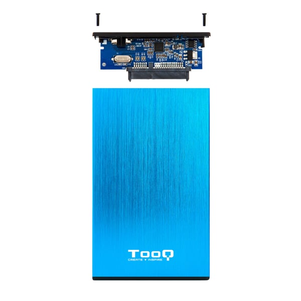 TooQ TQE-2527BL Hölje för lagringsenheter HDD-hölje Svart, Blå 2.5"
