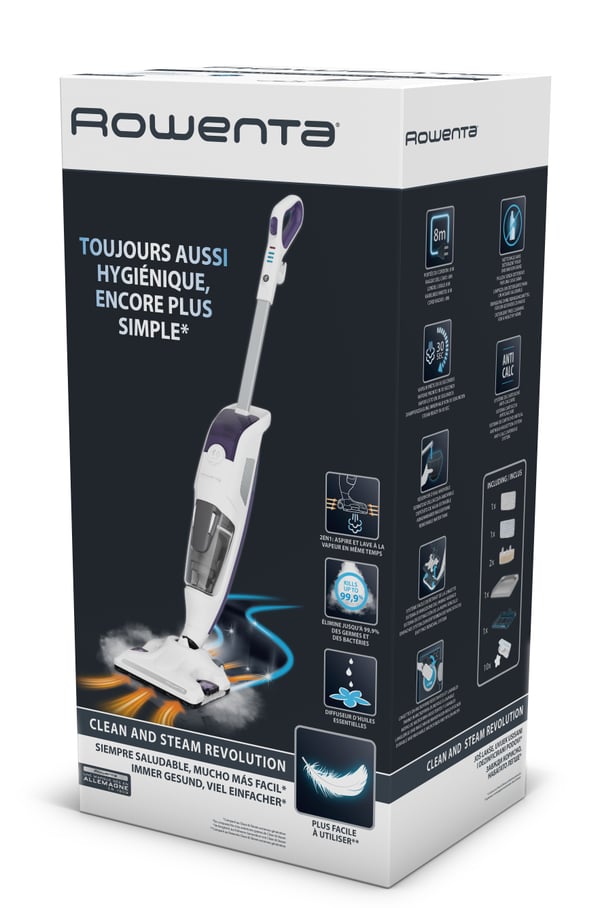 Rowenta RY7731 Ångmopp 0,47 l 1500 W Vit, Violett