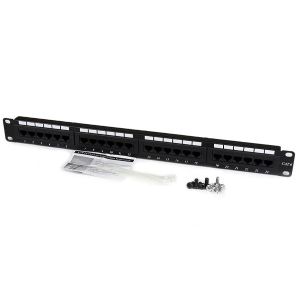 StarTech.com 24 Port 1U Rackmonterad Cat 6 110 Patchpanel - 24-portars nätverkspatchpanel - RJ45 Ethernet