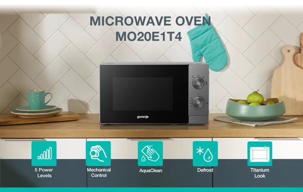 Gorenje MO20E1T4 Rostfritt stål Enbart mikrovågsugn Bänkdiskmaskin 20 l 700 W