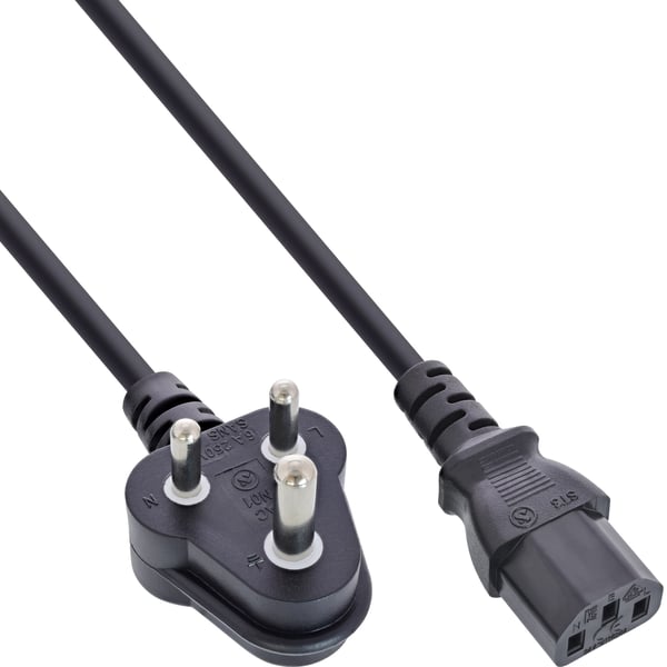 InLine B-16652R el-ledning Sort 1,8 m Strømstik type D C13 forbinder