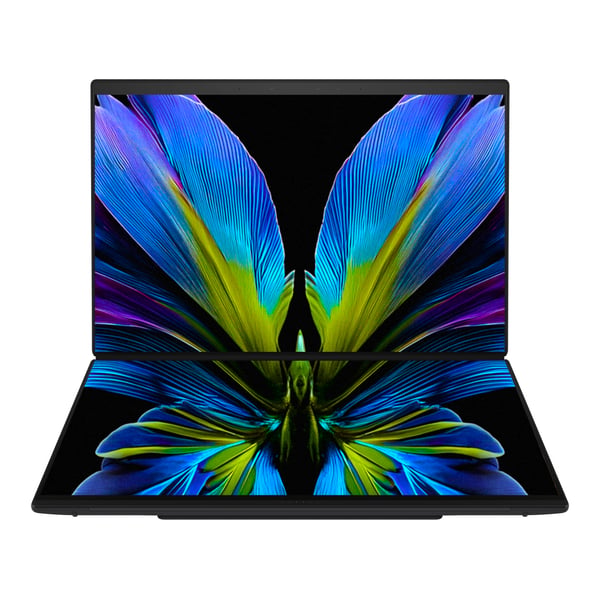 ASUS Zenbook Duo UX8407AA-U93BOHDCP1 Copilot+ PC Intel Core Ultra 9 386H Hybrid (2-i-1) 35,6 cm (14") Berøringsskærm WQXGA+ 32 GB LPDDR5x-SDRAM 1 TB SSD Wi-Fi 7 (802.11be) Windows 11 Pro Grå QWERTY Portugisisk