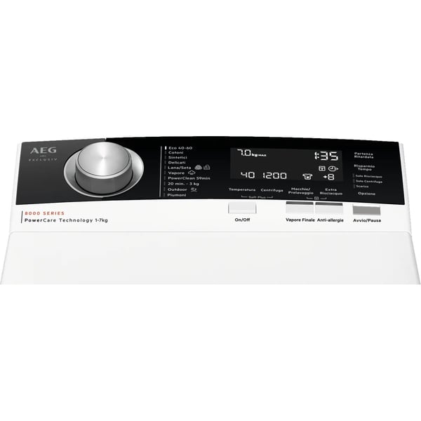 AEG XTR8BGC37A vaskemaskine Top-indlæsning 7 kg 1300 rpm Hvid