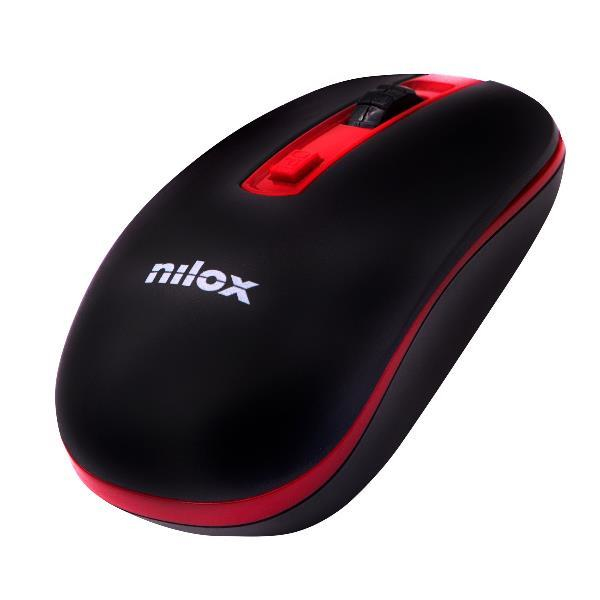 Nilox MOUSE WIRELESS BLACK/RED 1000 DPI hiiri Wi-Fi Optinen 1600 DPI Nilox MOUSE WIRELESS BLACK/RED 1000 DPI hiiri Wi-Fi Optinen 1600 DPI