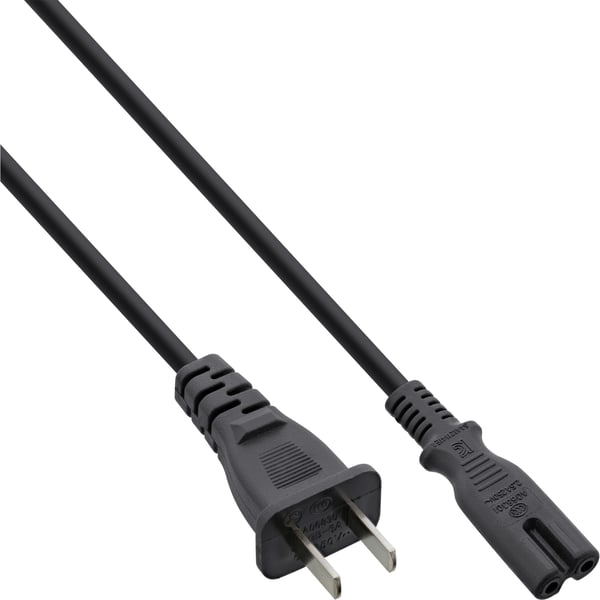 InLine 16654T strömkablar Svart 1,8 m NEMA 1-15P C7 coupler