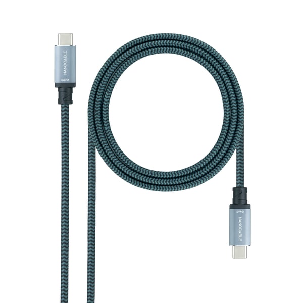 Nanocable 10.01.4101-L150-COMB USB-kabel USB 3.2 Gen 2 (3.1 Gen 2) 1,5 m USB C 10 Gbit/sek. 100 W Sort, Grå