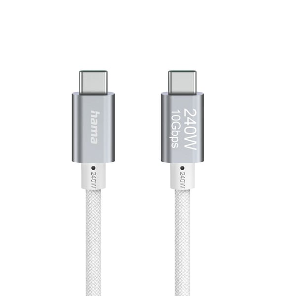 Hama Full-Featured USB-kaapeli USB 3.2 Gen 2 (3.1 Gen 2) 1,5 m USB C 10 Gbit/s 240 W Valkoinen
