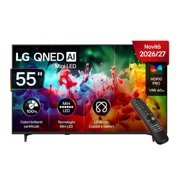 LG QNED AI MiniLED 55QNED70B6C 139,7 cm (55") 4K Ultra HD Smart TV Wi-Fi Sort