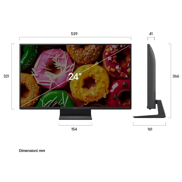 LG 24LB70006LA 61 cm (24") Fuld HD Smart TV Wi-Fi Sort