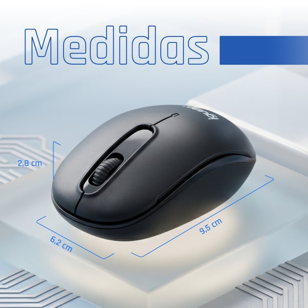 iggual WOM-STANDARD-3D 1000DPI datormöss Kontor Ambidextrous RF Trådlös Optisk
