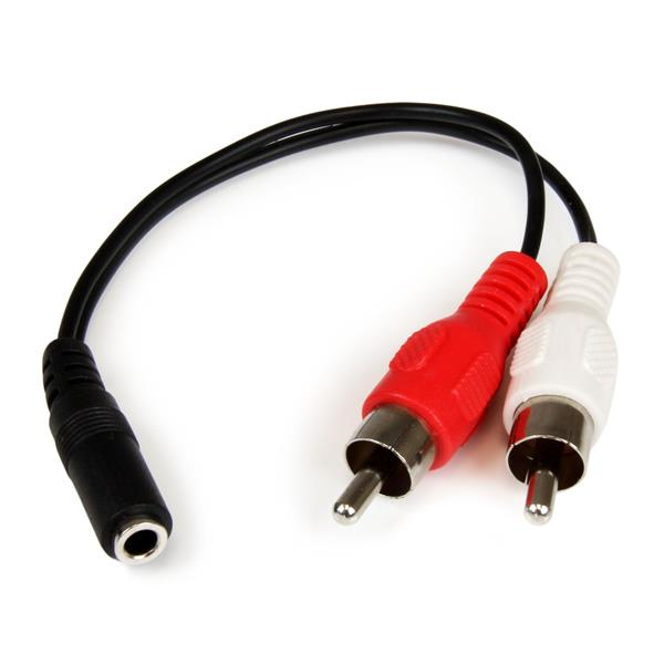 StarTech.com 0.152m 3.5mm - 2xRCA m/f lydkabel 0,152 m Sort