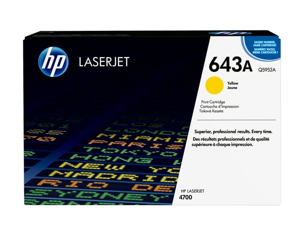 HP 643A, alkuperäinen keltainen LaserJet-värikasetti