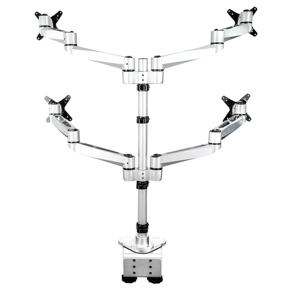 StarTech.com ARMQUADPS skærmbeslag og -stativer 68,6 cm (27") Skrivebord Sølv