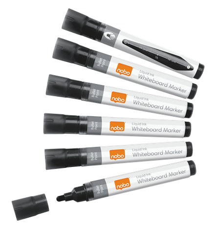 Nobo whiteboard marker rund spids 3 mm hurtigtørrende blæk, pakke/10 stk.