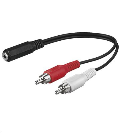 Microconnect AUDALH02 lydkabel 0,2 m 2 x RCA 3.5mm Rød