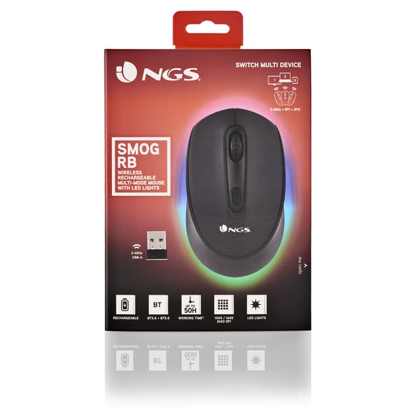 NGS SMOG-RB mus Spil Ambidextrous RF trådløs + Bluetooth Optisk 2400 dpi