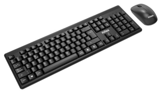 Nilox NXKMWE011 tangentbord Mus inkluderad Kontor RF Trådlös Spansk Svart