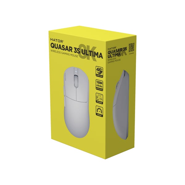 HATOR Quasar 3S Ultima 8K Wireless hiiri Pelaaminen Oikeakätinen RF Wireless + Bluetooth + USB Type-C Optinen 30000 DPI