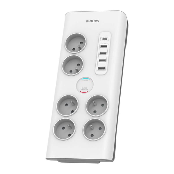Philips SPN7060WA/60 overspændingsbeskytter Hvid 6 AC stikkontakt(er) 2 m