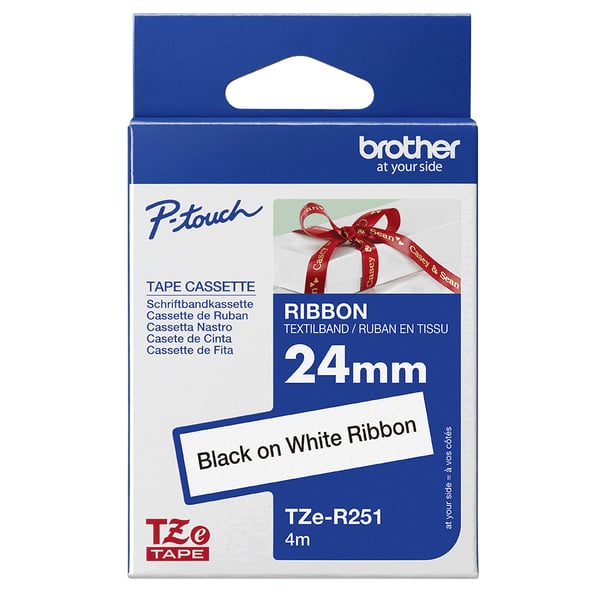 Brother TZE-R251 etikett-tejp Svart på vitt
