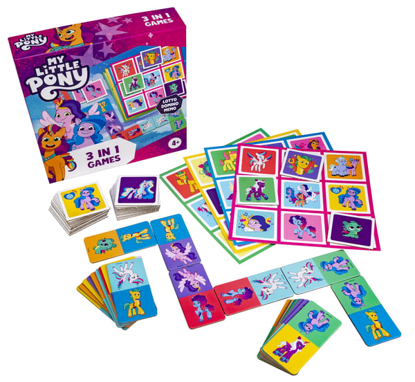 Tactic Peppa Pig My Little Pony 3 in 1 Lotto, Domino, Memo