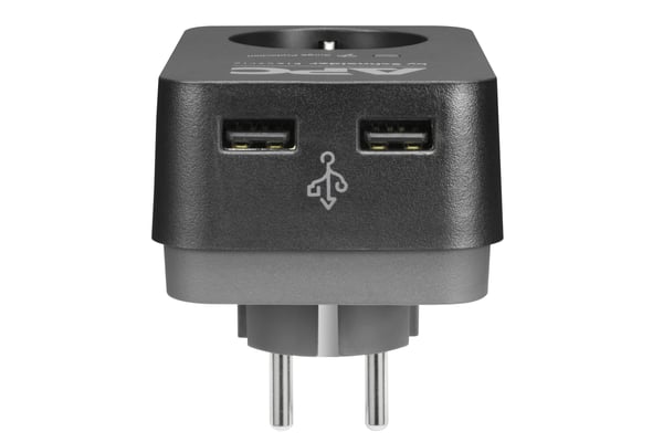 APC PME1WU2B-GR overspændingsbeskytter Sort, Grå 1 AC stikkontakt(er) 230 V