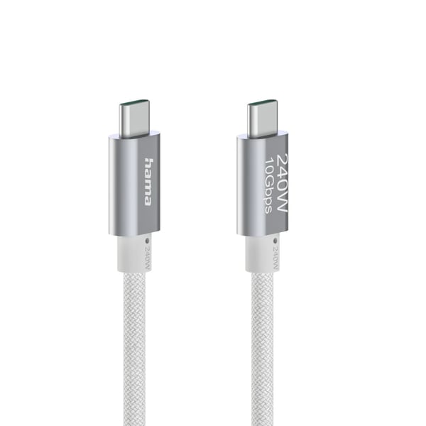 Hama Full-Featured USB-kaapeli USB 3.2 Gen 2 (3.1 Gen 2) 1,5 m USB C 10 Gbit/s 240 W Valkoinen
