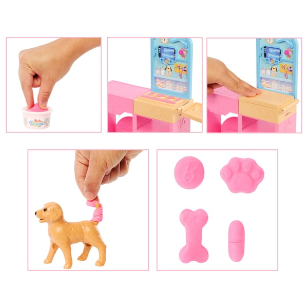 Barbie Fast Cast Veterinarian Clinic-legesæt med dukke med pink farvet hår, møbler og mere end 10 stk. tilbehør