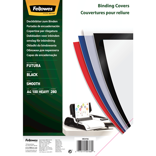 Fellowes 5476603 omslag til papirindbinding A4 Polypropylen (PP) Sort 100 stk Fellowes 5476603 omslag til papirindbinding A4 Polypropylen (PP) Sort 100 stk