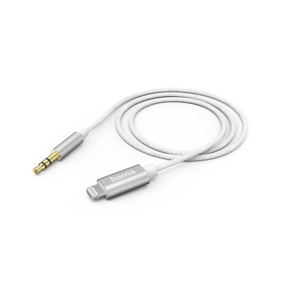 Kaapeli USB Hama Lightning - Mini Jack 3.5 mm 1 m Valkoinen (002015220000)