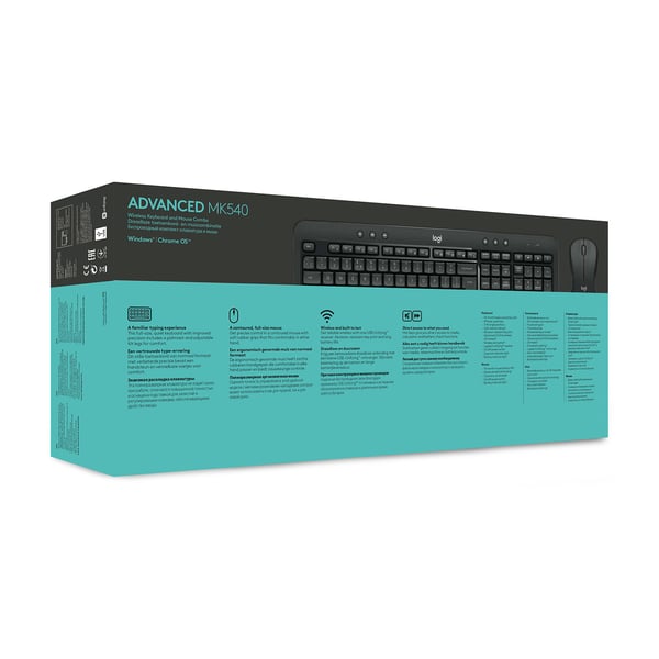 Logitech MK540 Advanced tastatur Mus inkluderet Universel RF trådløst AZERTY Belgisk Sort