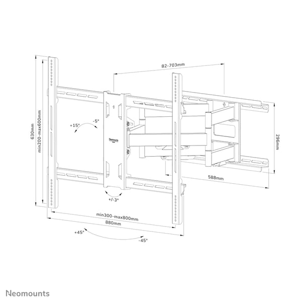 Neomounts WL40S-950BL18 tv-beslag 2,79 m (110") Sort