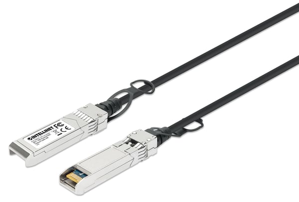 Intellinet 508421 InfiniBand- ja kuituoptiikkakaapeli 2 m SFP+ Musta, Hopea