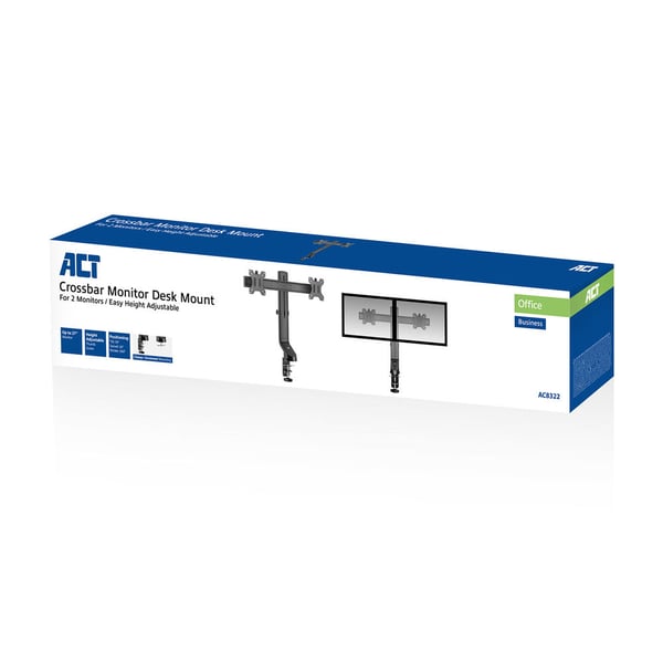ACT AC8322 fäste och ställ till bildskärm 68,6 cm (27") Bord Svart