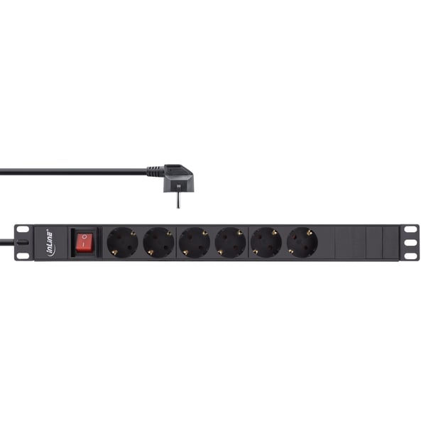 InLine 16415S overspændingsbeskytter Sort 6 AC stikkontakt(er) 2 m