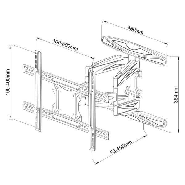 Techly ICA-PLB 172L TV-kiinnike 2,03 m (80") Musta