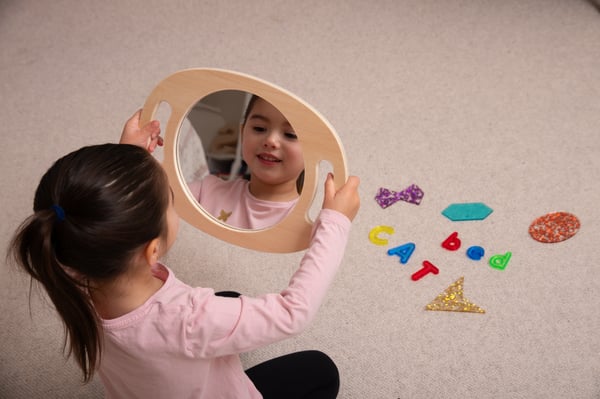 Tickit Hand Held Wooden Mirror