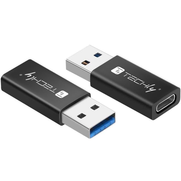 Techly IADAP USB3-AFT kabel kønsskifter USB A USB C Sort