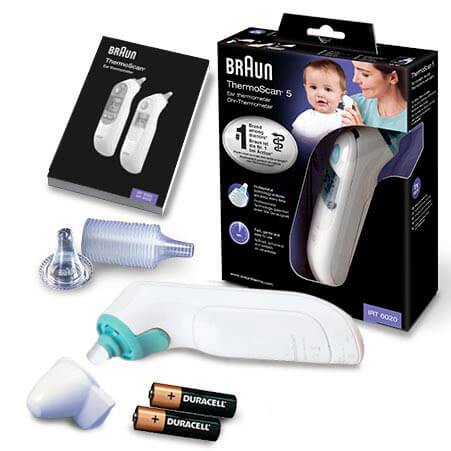Braun ThermoScan 5 IRT6020 Kontakt Vit Öra