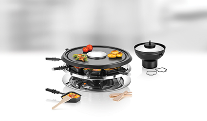 Unold 48726 raclette grill 8 person(er) 1300 W Sort, Rustfrit stål