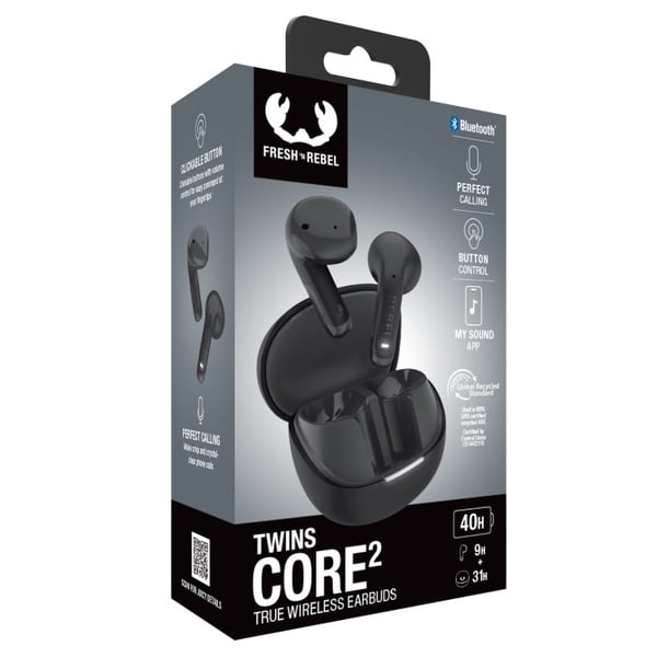 Hama Twins Core 2 Kuulokkeet True Wireless Stereo (TWS) In-ear Puhelut/Musiikki USB Type-C Bluetooth Tummanharmaa
