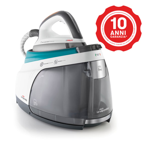 Polti La Vaporella XT100C Ångstrykstation med tryckbehållare 2400 W 1,5 l Aluminiumstryksula Grå, Turkos, Vit