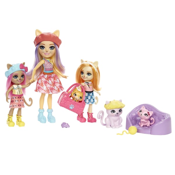 Enchantimals City Tails CARMEL CAT FAMILY Dolls