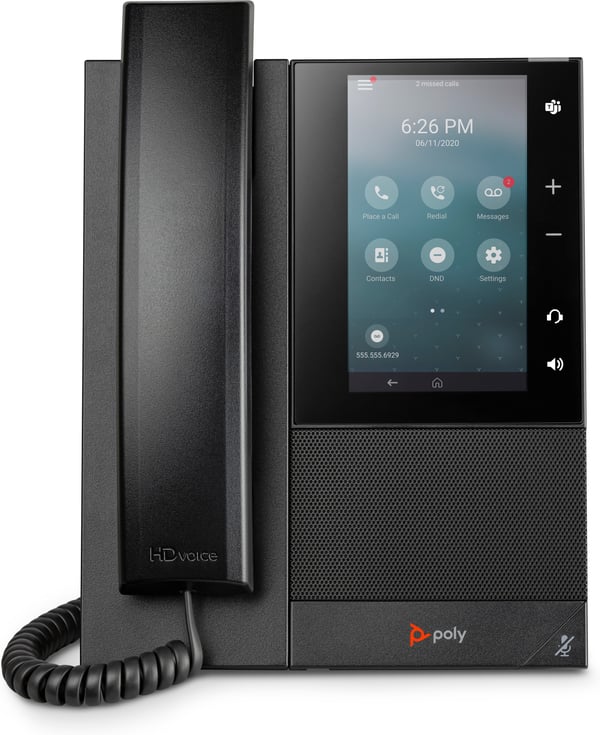 HP Poly CCX 500 Business Media Phone med öppen SIP och PoE-aktiverad
