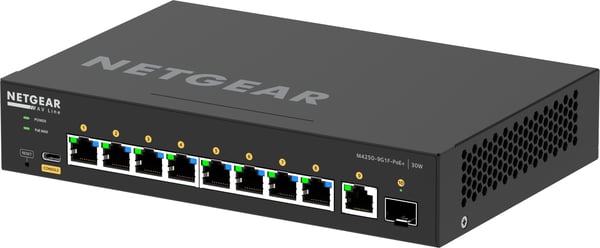 Netgear AV Line M4250-9G1F-PoE+ - Switch - L3 - hanterad - 8 x 10/100/1000 (8 PoE+)