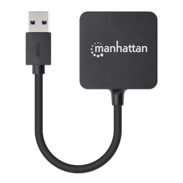 Manhattan 162296 keskitin USB 3.2 Gen 1 (3.1 Gen 1) Type-A 5000 Mbit/s Musta