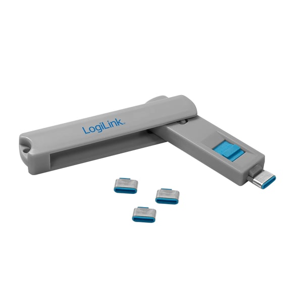 LogiLink AU0052 portin lukitsin USB Type-C Sininen, Harmaa 1 kpl LogiLink AU0052 portin lukitsin USB Type-C Sininen, Harmaa 1 kpl